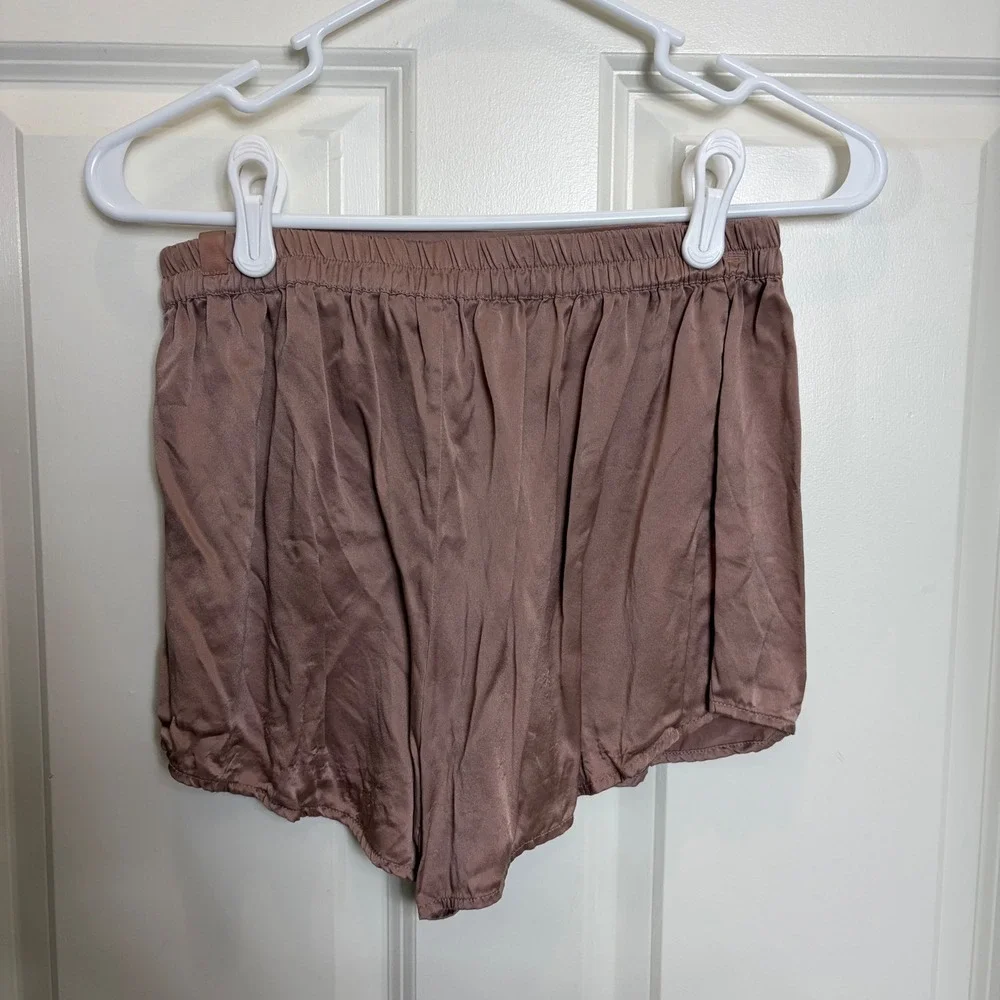 Lunya Washable Silk Sleep Set XS Dusty Rose Cami and Shorts Loungewear